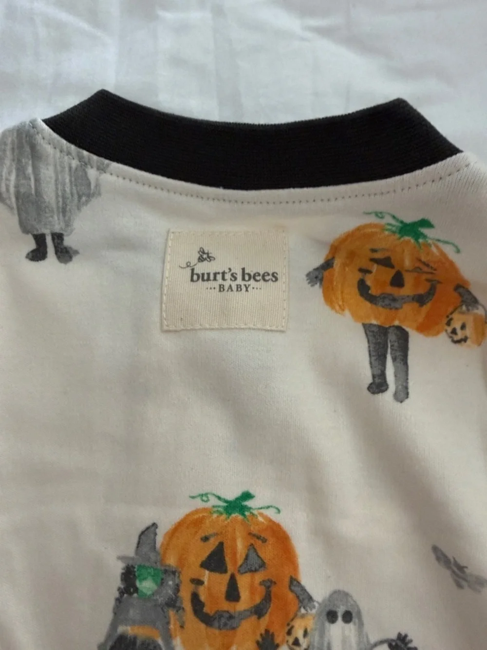 Burt bees Organic cotton Kids Pumpkin & Ghost Footed One-Piece 3-6 -9months